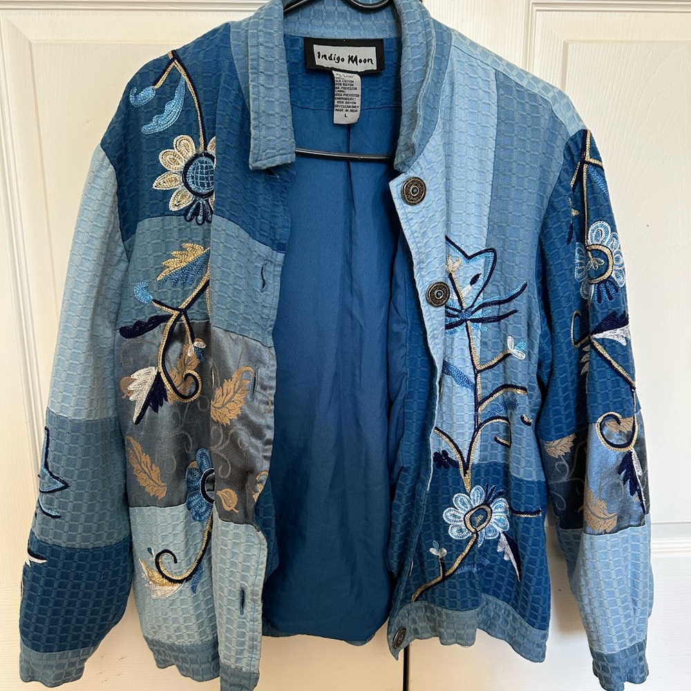 Indigo Women's Blue Patchwork/Embroidered Jacket - image 5
